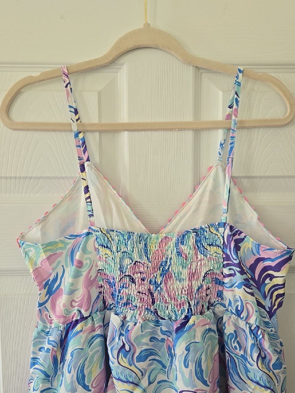 NWT Simply Southern Tiered Pastel Watercolor Swirl Spaghetti Strap Dress - Picture 5 of 7